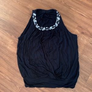 Black bedazzled tank